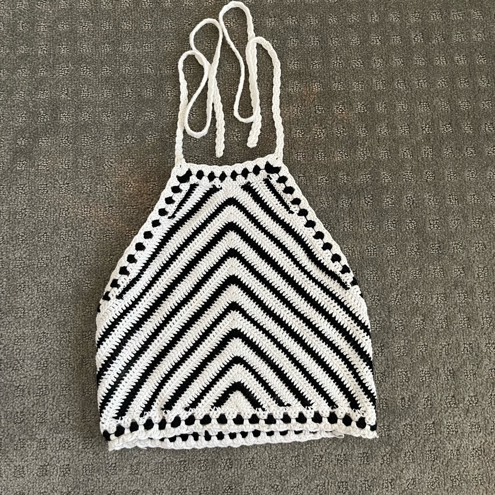 ONLY WORN ONCE Halter neck crochet top